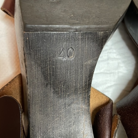 Marni T Strap Brown Leather Platform Sling Back Sandals Size EU 40 US 10 - Picture 12 of 12